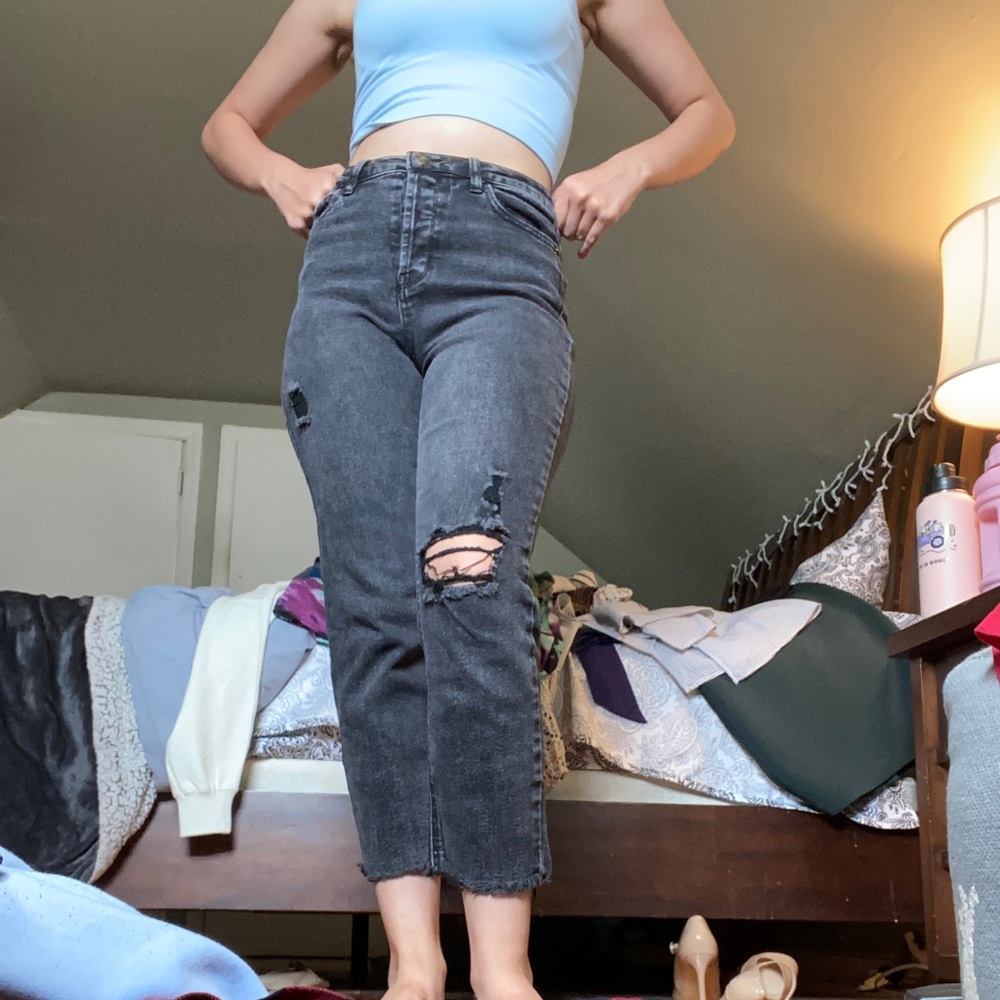 Black denim jeans